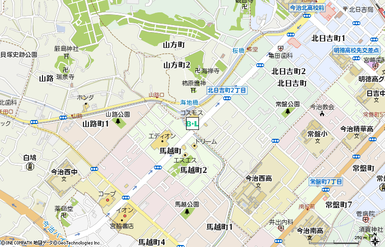 眼鏡市場　今治北日吉(00264)付近の地図